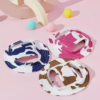 Летняя шляпа-ведро для собак, маленьких щенков, больших собак, солнцезащитная бейсболка с отверстиями для ушей, круглая шляпа от солнца для собак, походная шляпа S чёрный