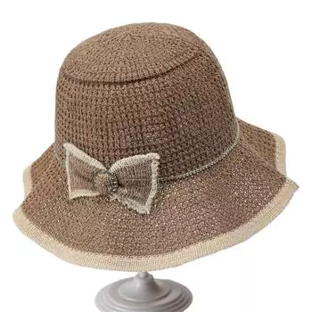 Летняя шляпа-ведро с бантом и широкими волнистыми полями, кепка от солнца, пляжная кепка, козырек от солнца для туризма и рыбалки хаки