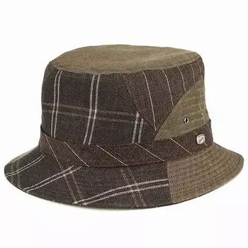 Летняя шляпа-ведро Шляпа для отдыха на природе [Borsalino] Мужская/Фотограф Лоскутная/Шерстяная/Шляпа в стиле сафари/Коричневая коричневый