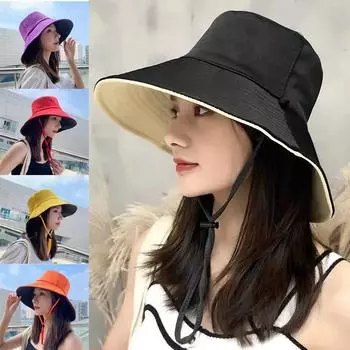 Летняя складная шляпа-ведро унисекс женская уличная солнцезащитная хлопковая кепка для рыбалки и охоты двусторонняя шляпа-ведро для защиты от солнца красный