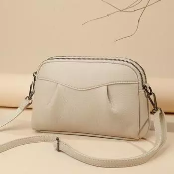 Летняя складная женская сумка через плечо с оборками, горизонтальная двухслойная сумка для мобильного телефона