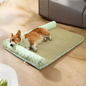 Летняя собачья спальная кровать, холодная для большой собаки, мягкий коврик для ящика с нескользящим дном, пригодная для машинной стирки, прохладная будка для домашних животных 50x30 cm