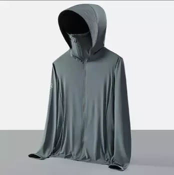 Летняя солнцезащитная одежда для мужчин, кожаные пальто с капюшоном, защита от солнца, дышащая, прохладная, тонкая ветровка, повседневные куртки M синий