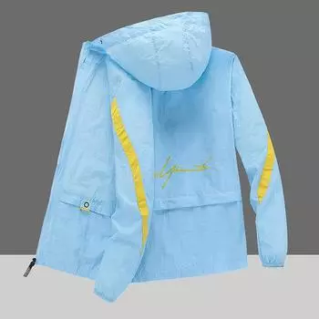 Летняя солнцезащитная одежда, мужская ультратонкая дышащая защита от ультрафиолета, женская кожаная ветровка, солнцезащитный крем для рыбалки на открытом воздухе M красный/белый