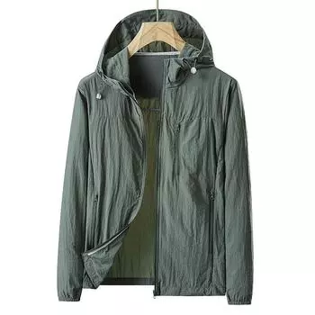 Летняя солнцезащитная одежда мужская защита от ультрафиолета дышащая тонкая шелковая рыбалку солнцезащитная одежда кожа одежда женская M темно-серого