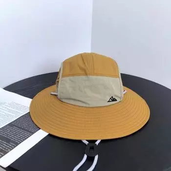 Летняя солнцезащитная шляпа для путешествий на открытом воздухе, рыбалки, альпинизма, мужская ковбойская шляпа в стиле вестерн, подходящая по цвету шляпа-ведро для женщин M56-58cm жёлтый