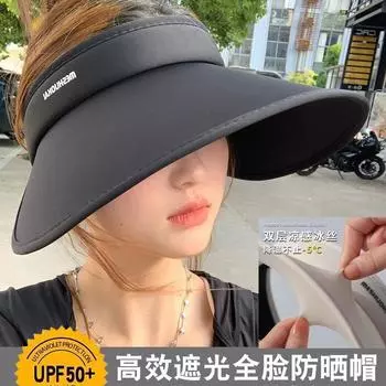Летняя солнцезащитная шляпа с большими полями для женщин, защита волос от ультрафиолета, пустая шляпа-цилиндр, солнцезащитная шляпа с защитой от ультрафиолета, шелковая шляпа для лица Adjustable