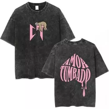 Летняя спортивная футболка с принтом пляжа, повседневная, свободного кроя, с коротким рукавом, мужская и женская, винтажная футболка с ретро-стиркой S