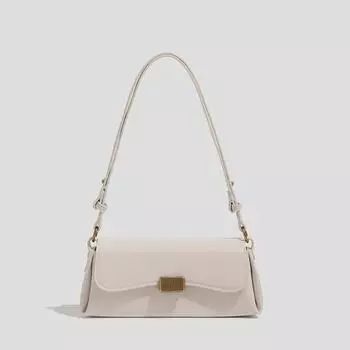 Летняя стильная сумка-багет через плечо 2024 года: Универсальный карманный квадратный дизайн 27x8x11 cm грязно-белый