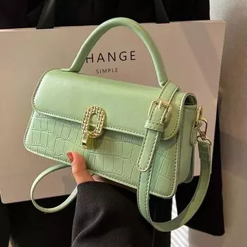 Летняя сумка через плечо цвета конфет, модная кожаная текстура, простая маленькая квадратная сумка, женская новая портативная сумка для поездок на работу (20cm<Max Length<30cm)