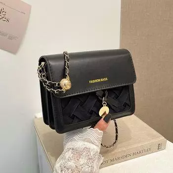 Летняя сумка через плечо квадратная сумка с ромбовидной цепочкой женская 2025 трендовая модная сумка премиум-класса через плечо белый