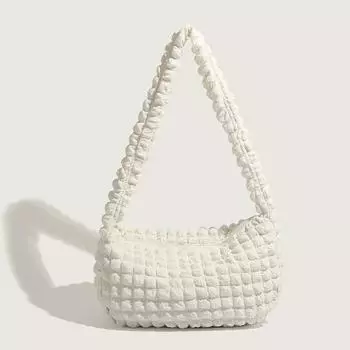 Летняя сумка через плечо Western Puff Flower, японская и корейская свежая мягкая женская сумка, повседневная модная мятая сумка на плечо