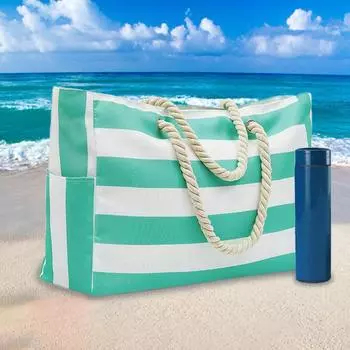 Летняя сумка для хранения, пляжная большая полосатая дорожная водонепроницаемая праздничная сумка