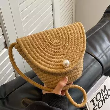 Летняя сумка-мессенджер Lafite в стиле отпуска, универсальная сумка для отдыха, дорожная пляжная сумка, плетеная сумка через плечо для женщин хаки