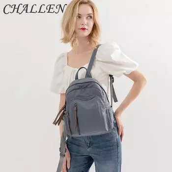 Летняя сумка, новая уличная трендовая сумка из ткани Оксфорд, женская сумка, модный противоугонный рюкзак с кисточками S чёрный