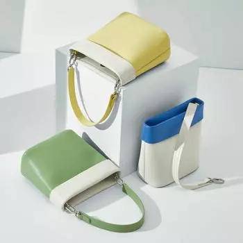 Летняя сумка-ведро для женщин из кожи с разрезом, модная, разноцветная, через плечо, сумка для отдыха и поездок на работу, сумки через плечо Mini(Max Length<20cm)