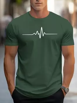 Летняя свободная футболка с креативным графическим 3D-принтом для мужчин, облегающая повседневная спортивная футболка с круглым вырезом и короткими рукавами S