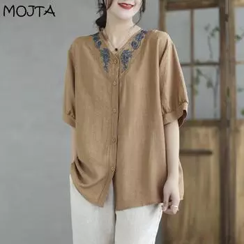 Летняя свободная футболка с v-образным вырезом большого размера, хлопковая рубашка с короткими рукавами, женский топ one size чёрный