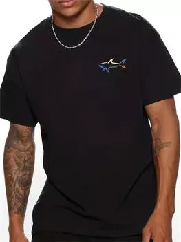 Летняя свободная мужская футболка с 3D-принтом, повседневная облегающая футболка с круглым вырезом и короткими рукавами S