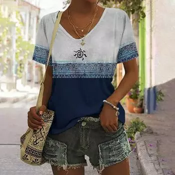 Летняя свободная женская футболка из чистого хлопка высокого качества с принтом, короткий рукав, женская футболка с коротким рукавом больших размеров S