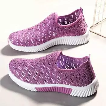 Летняя тканевая обувь с плоским дном, женская теннисная обувь, спортивная и досуговая обувь, удобная плоская обувь 36 фиолетовый