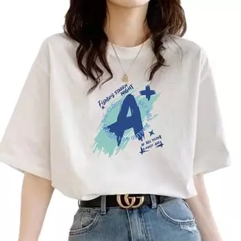 Летняя толстая белая футболка из чистого хлопка с коротким рукавом, женская свободная футболка с круглым вырезом и половиной рукава S