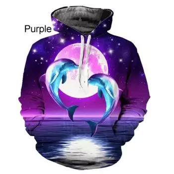 Летняя толстовка с принтом дельфина и животных 3D, симпатичные толстовки в стиле вестерн для мужчин и женщин, уличные толстовки для пар S