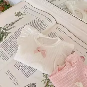 Летняя тонкая одежда для домашних животных Macaron Color System Hollow Bow, тонкий дышащий жилет для собак, футболка для кошек и щенков, летняя одежда для собак Yorkshire XS белый