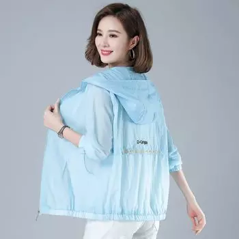 Летняя тонкая солнцезащитная куртка с длинными рукавами и вышивкой Daisy для женщин S белый