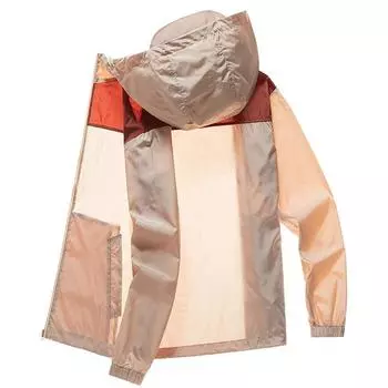 Летняя тонкая уличная быстросохнущая солнцезащитная одежда мужская с капюшоном большого размера свободная одежда мужская куртка S хаки