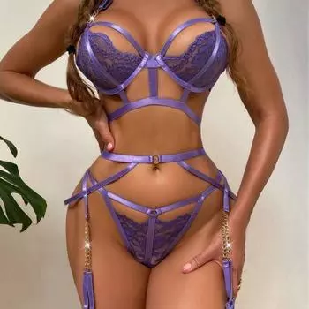 Летняя тяжелая ручная работа, новые сексуальные подвязки, три части кружева, вышитое нижнее белье, униформа S