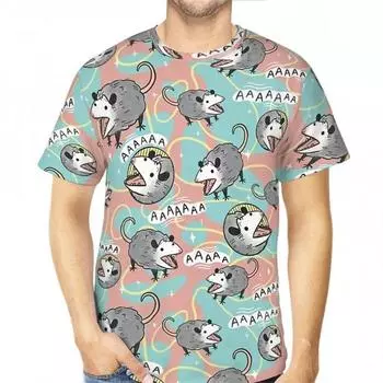 Летняя трендовая футболка с милым животным, сахарным планером, 3d принтом, модная унисекс, повседневная индивидуальная футболка для мужчин, топы, одежда L