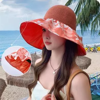 Летняя туристическая шляпа от солнца, женская рыбацкая шляпа с большими полями и бантом, солнцезащитная шляпа от солнца хаки