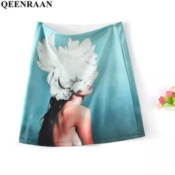 Летняя юбка Harajuku, женские мини-юбки с высокой талией и принтом персонажей, тонкие короткие юбки трапециевидной формы Femme