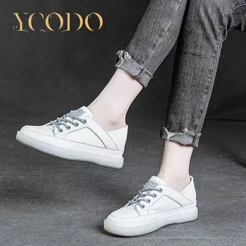 Летняя удобная дышащая повседневная обувь из натуральной кожи на мягкой подошве для девочек-студентов 40 белый