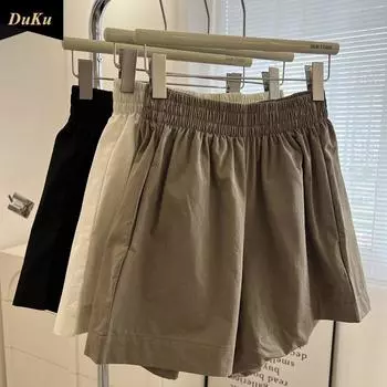 Летняя уличная одежда, повседневные брюки для дома, женская корейская версия, все свободные спортивные штаны для ветра S чёрный