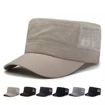 Летняя уличная рыбацкая шляпа, мужская шляпа от солнца, военные кепки, сетчатая армейская плоская кепка, спортивная бейсбольная кепка дальнобойщика Snapback, козырьки Gorras 56-60cm хаки