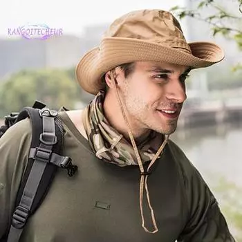 Летняя уличная рыбалка с защитой от солнца с широкими полями, шляпа-ведро, складная кепка Boonie чёрный