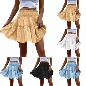 Летняя универсальная черная юбка с острым и сладким темпераментом, женская юбка XL белый