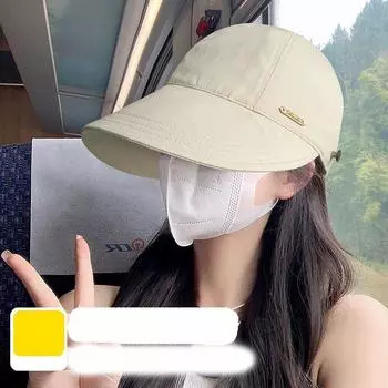 Летняя Весна Бейсболка Женская УФ Солнцезащитный Крем Duck Fisherman Sun One Size чёрный