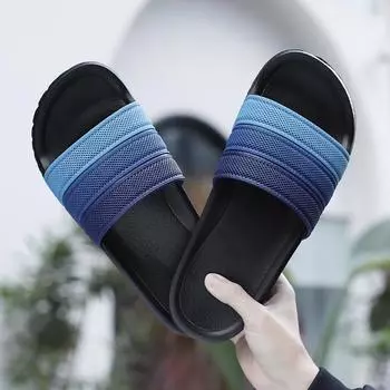 Летняя верхняя одежда, модные модные нескользящие тапочки с мягкой подошвой, мужские тапочки 38 чёрный