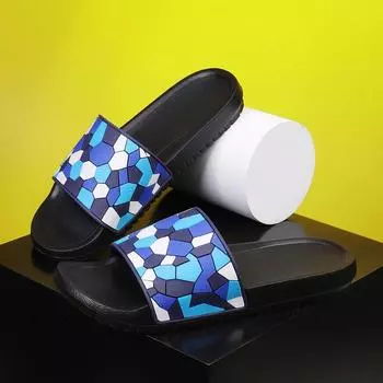 Летняя верхняя одежда, модные модные нескользящие тапочки с мягкой подошвой, мужские тапочки 38 синий