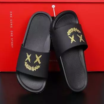 Летняя верхняя одежда, модные модные нескользящие тапочки с мягкой подошвой, мужские тапочки 38 золотой