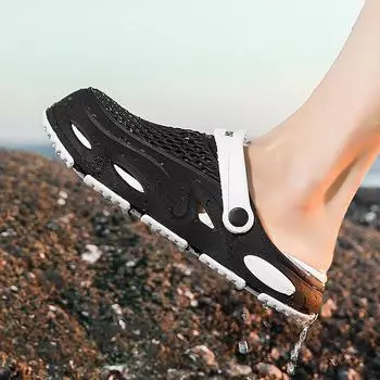 Летняя верхняя одежда, модные модные нескользящие тапочки с мягкой подошвой, мужские тапочки 38-39 чёрный