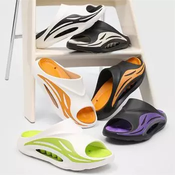 Летняя верхняя одежда, модные модные нескользящие тапочки с мягкой подошвой, мужские тапочки 36-37 чёрный