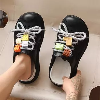 Летняя верхняя одежда, модные модные нескользящие тапочки с мягкой подошвой, мужские тапочки 40-41 чёрный