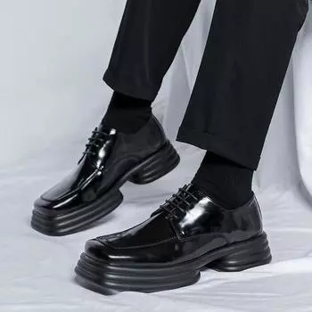 Летняя верхняя одежда на шнуровке, мокасины с завышенной талией, деловые деловые туфли, универсальные маленькие кожаные туфли для мужчин 36763-R 38