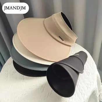 Летняя виниловая шляпа с большим козырьком от солнца, детская модная универсальная шляпа для отдыха на открытом воздухе в Корейском стиле с пустым верхом, складная шляпа от солнца