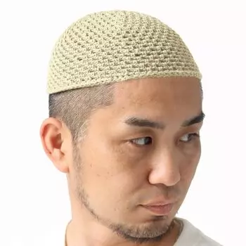 Летняя вязаная шапка для исламских часов, исламская шапка, исламская шапка, исламская шапка, летняя вязаная шапка для пожилых людей, внутренняя хлопковая шапка, бежевая [regnuu] для мужчин, 100%