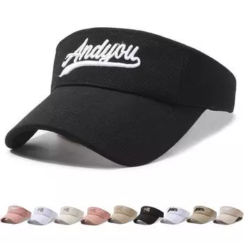 Летняя вышитая пустая шляпа для мужчин и женщин, солнцезащитная шляпа для бега на открытом воздухе, спортивная солнцезащитная шляпа Style1 чёрный